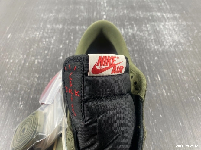 Rep SCOTT 1 X LOW DM7866-002 JORDAN TRAVIS OLIVE' SP 'BLACK OG AIR 0728